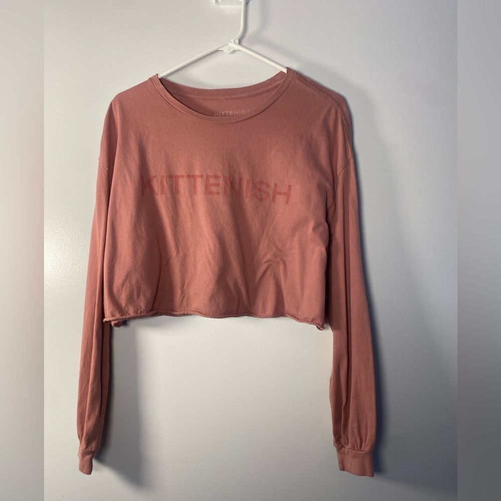 Kittenish Dusty Rose Cropped Long Sleeve